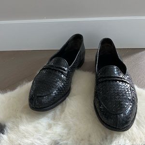 Stéphane Kélian Paris Black Woven Leather Loafers – Men’s Size 7